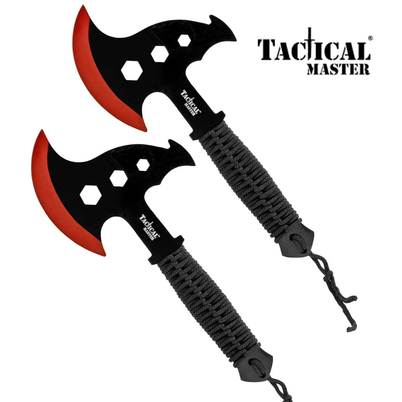 Tactical Master 10" Red Throwing Axe Set