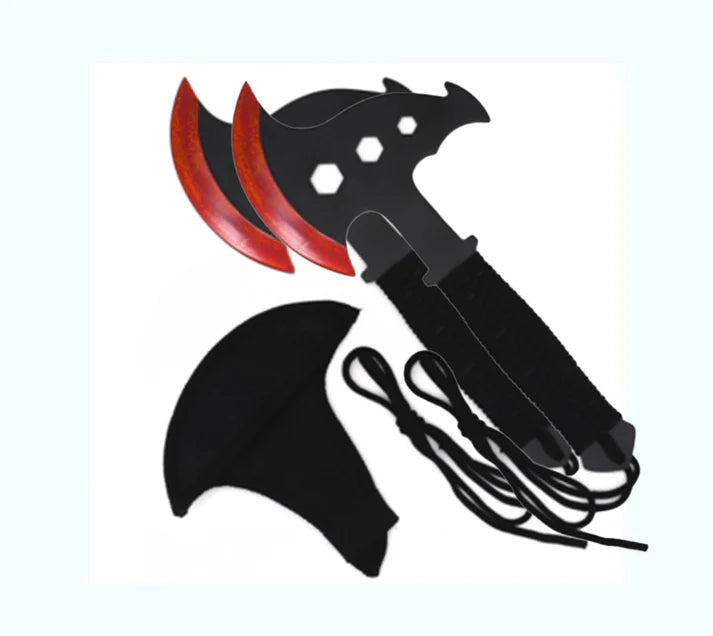 Tactical Master 10" Red Throwing Axe Set