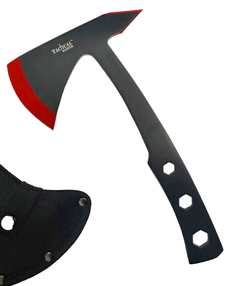 Tactical Master 9.5" Black/Red Throwing Axe Set