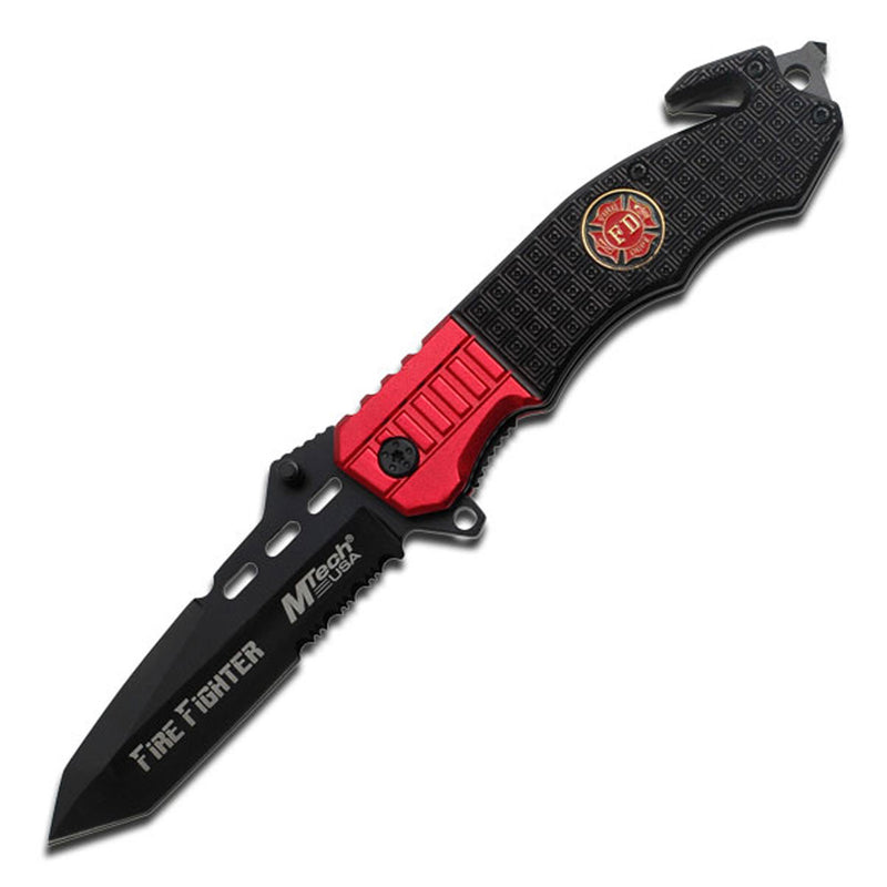 MTech USA 9.5" Fire Fighter Tanto Folding Knife