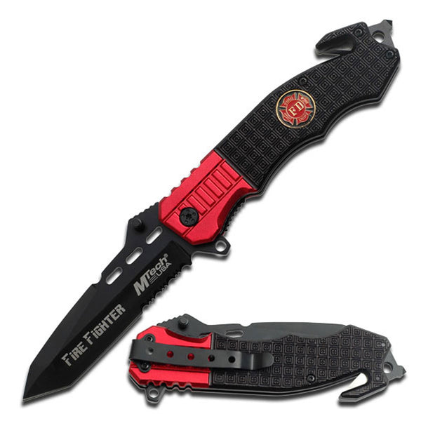 MTech USA 9.5" Fire Fighter Tanto Folding Knife