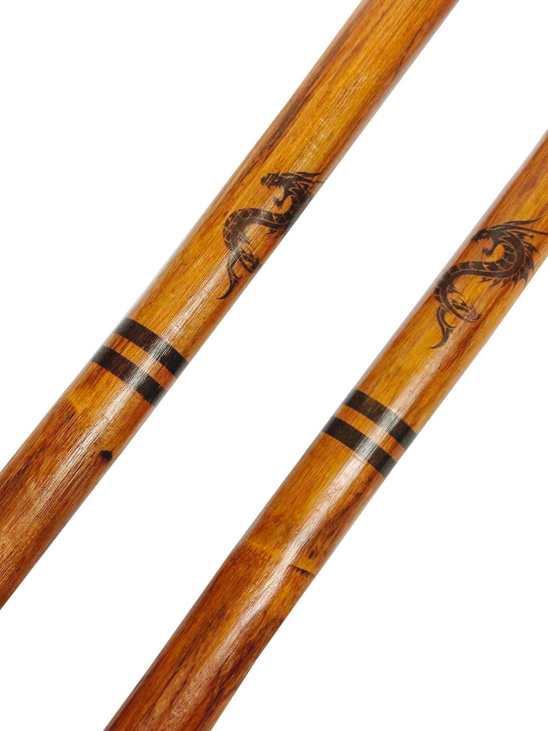 Filipino Rattan Stick Burnt with Dragon Design 28" x 7/8"