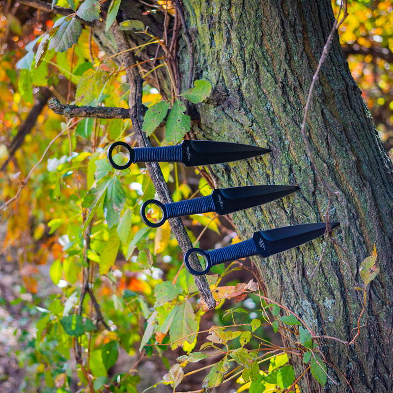 Perfect Point Black Kunai Throwing Knife Set 12″
