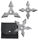 Perfect Point 3" Assorted Satin Finish Gunshot Throwing Star 3 Set