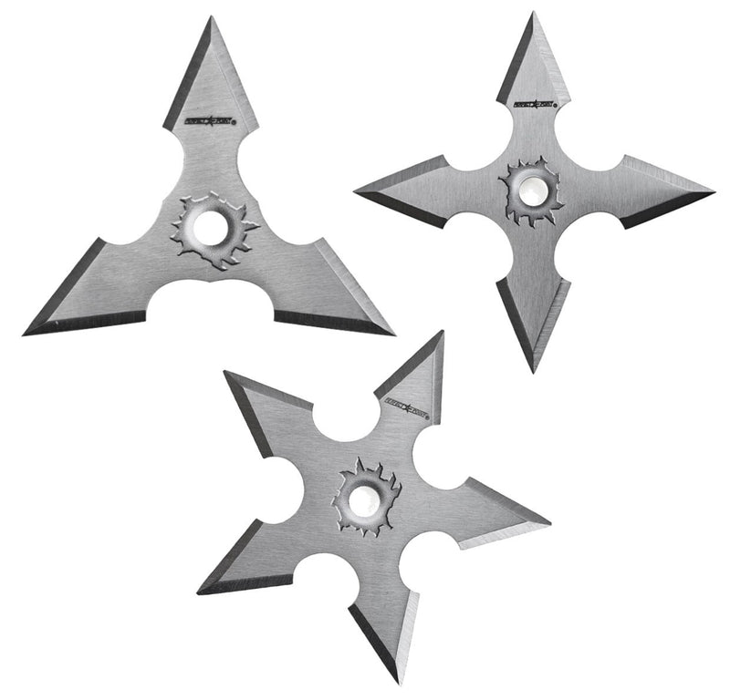 Backorder - Perfect Point Assorted Satin Finish Throwing Star 3 Set