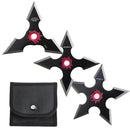 Perfect Point 3" Assorted Black Silver Tip Gunshot Throwing Star 3 Set