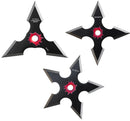 Perfect Point 3" Assorted Black Silver Tip Gunshot Throwing Star 3 Set