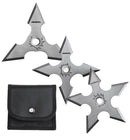 Perfect Point 3" Assorted Satin Finish Gunshot Throwing Star 3 Set