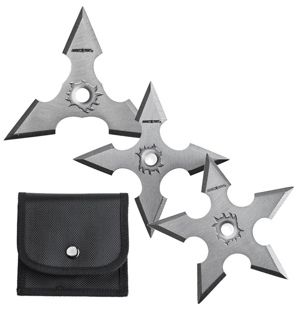 Backorder - Perfect Point Assorted Satin Finish Throwing Star 3 Set
