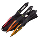Perfect Point Red, Orange, Gold Arrowpoint Throwing Knife Set 6.5″