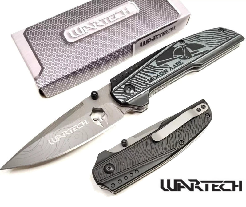 Wartech 7 3/4" Black Spartan Folding Knife