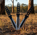 Backorder - Perfect Point Blk/Silver Vented Throwing Knife Set 8"