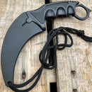 Snake Eye Fixed Blade Black Karambit 7.75" Knife