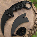 Snake Eye Fixed Blade Black Karambit 7.75" Knife