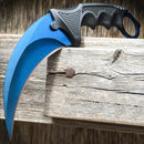 Snake Eye Blue Karambit Tactical Fixed Blade 7.75″ Knife