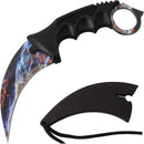 Snake Eye Galaxy Karambit Tactical Fixed Blade 7.75″ Knife