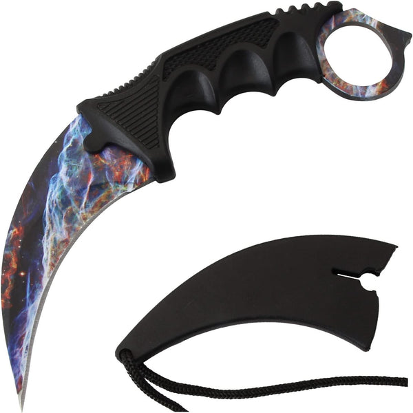 Snake Eye Galaxy Karambit Tactical Fixed Blade 7.75″ Knife