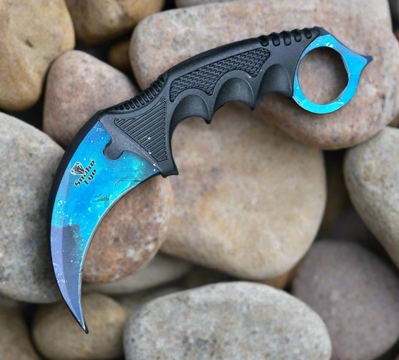Snake Eye Night Sky Karambit Tactical Fixed Blade 7.75″ Knife