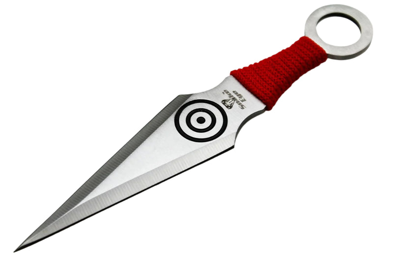 Perfect Point Red Target Kunai Throwing Knife Set 6.25″