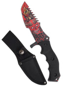 Snake Eye Tactical 8.5″ Red Skull Huntsman Fixed Blade Knife