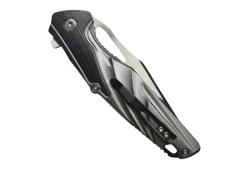 Snake Eye 8.25" Black/Grey Sharp Point Folding Knife