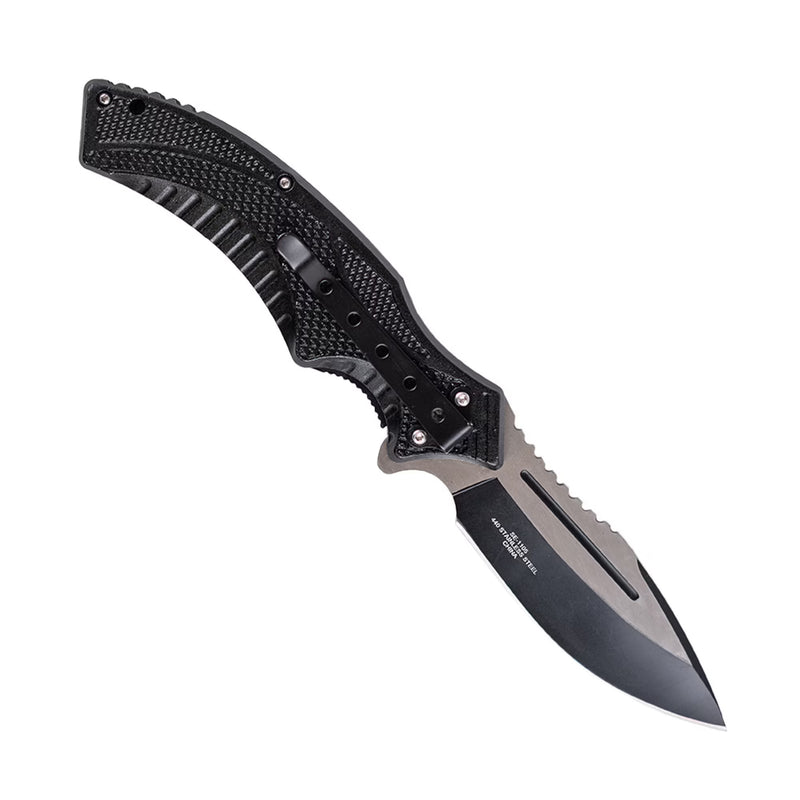 Snake Eye Xtreme 8" Black Handler EDC Drop Point Folding Knife