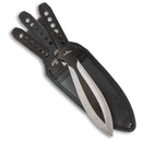 Backorder - Snake Eye 9" Broadhead Blk/Silver Throwing Knife Set