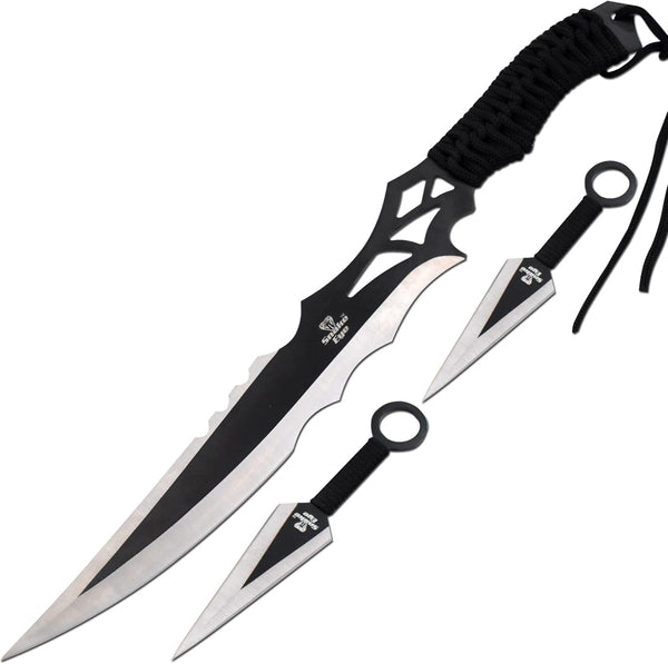 Snake Eye 18" Silver/Black Tactical Fantasy Ninja Sword