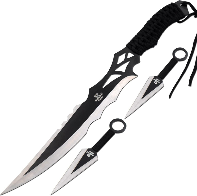 Snake Eye 18" Silver/Black Tactical Fantasy Ninja Sword