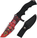 Snake Eye Tactical 8.5″ Red Skull Huntsman Fixed Blade Knife