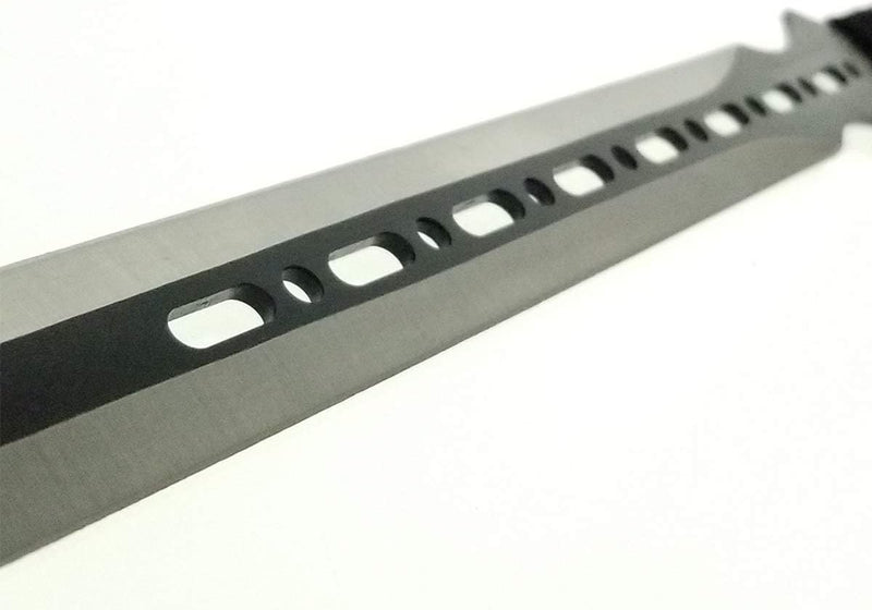 Tactical Master 27" Silver/Blk Ninja Machete Sword with 2 Throwing Knives