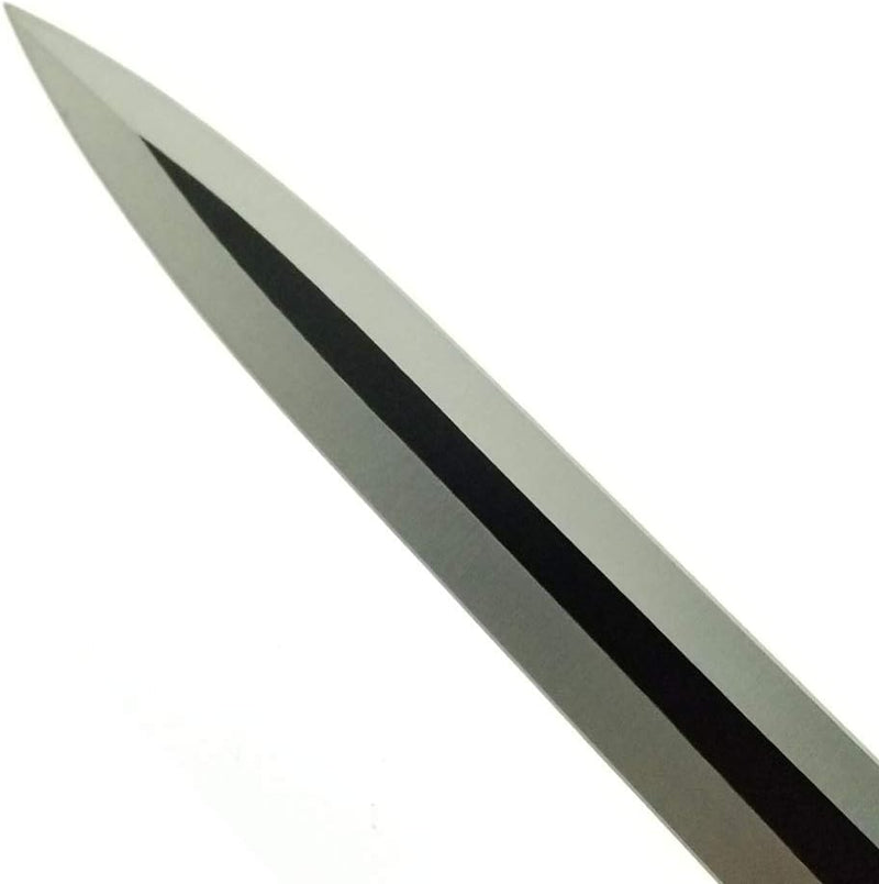 Tactical Master 27" Silver/Blk Ninja Machete Sword with 2 Throwing Knives