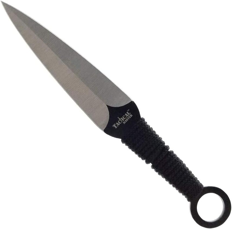 Tactical Master 27" Silver/Blk Ninja Machete Sword with 2 Throwing Knives