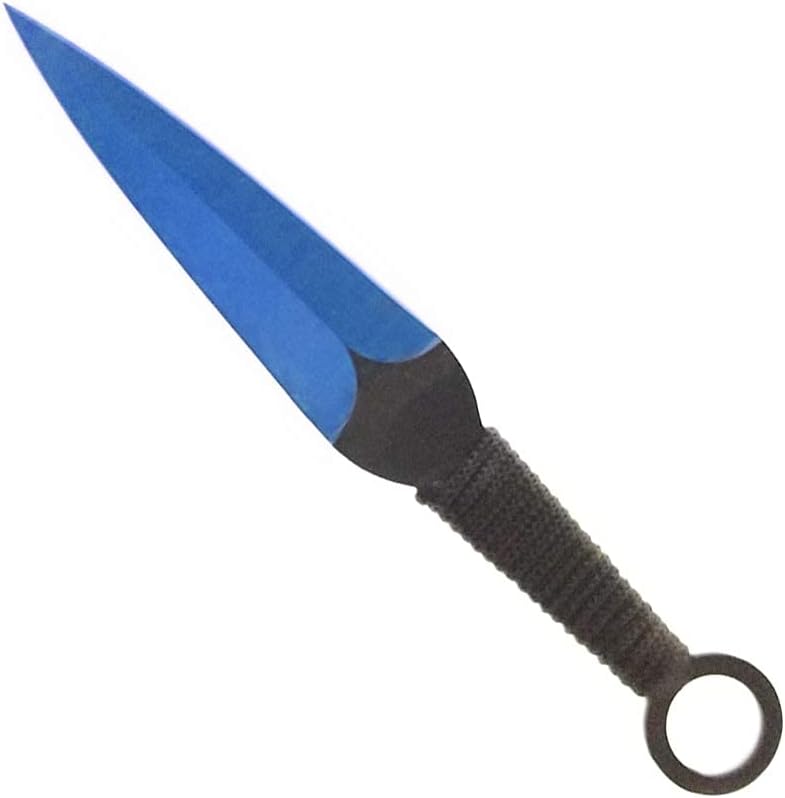 Tactical Master 27" Blue/Blk Ninja Machete Sword with 2 Throwing Knives