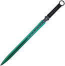 Tactical Master 27" Green/Blk Ninja Machete Sword with 2 Throwing Knives