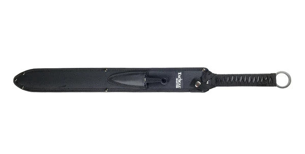 Tactical Master 27" Silver/Blk Tanto Machete Sword with 2 Throwing Knives