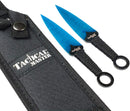 Tactical Master 27" Blue/Blk Tanto Machete Sword with 2 Throwing Knives