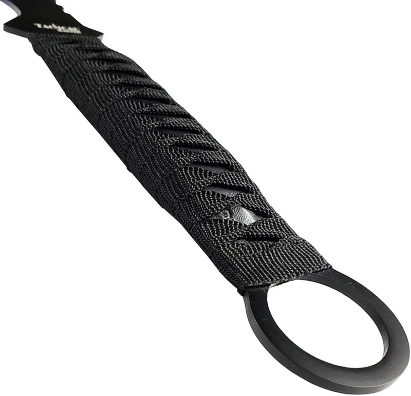 Tactical Master 27" Blue/Blk Tanto Machete Sword with 2 Throwing Knives