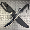 Tactical Master 26" Black Machete Ninja Sword & 3 Throwing Knife Set