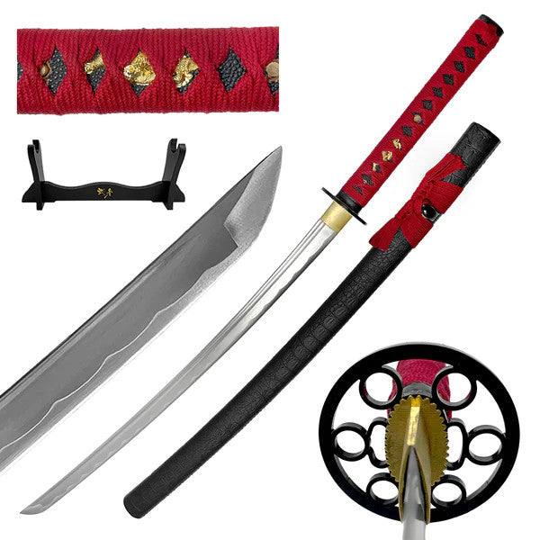 41″ Musha Hand Forged Red ‘Enso’ Circles Samurai Sword