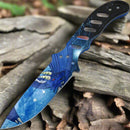Snake Eye Full Tang Blue Dragon Throwing Knife Set 7"