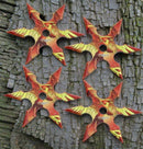 Snake Eye 4" Flaming Phoenix 6 Point Throwing Star 4 Set