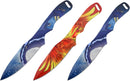 Snake Eye Golden Phoenix and Blue Dragon Throwing Knife Set 8"