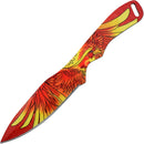 Snake Eye Golden Phoenix and Blue Dragon Throwing Knife Set 8"