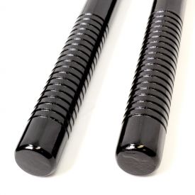 Nunchaku 12″ Black Round Wood with Grooves