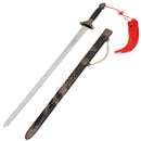 39.5" Tai Chi Sword with Carved Black Scabbard