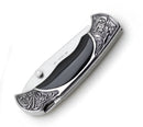 Wild Turkey Handmade 7.5" Black Inlay Silver Bolster Folding Knife