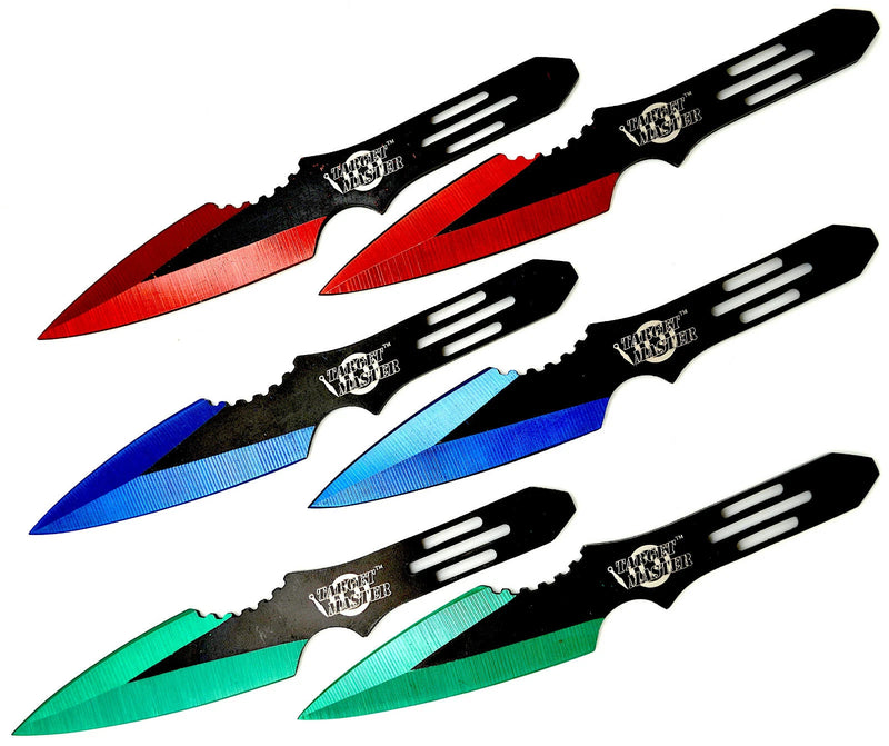 Target Master 6 Set Multi-Coloured Thunderbolt Throwing Knife Set 5 1/2"