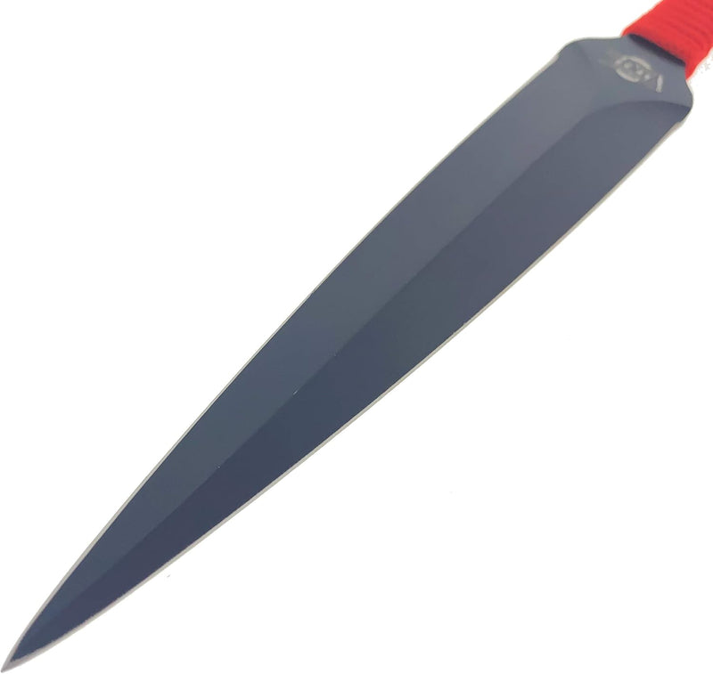 Target Master 12 Set Kunai Black/Red Throwing Knife Set 8.5"