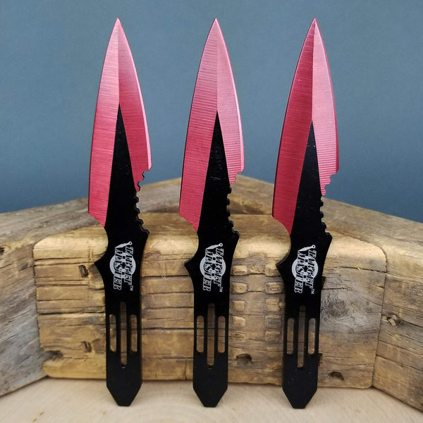Target Master 3 Set Black/Red Thunderbolt Throwing Knife Set 5.5"